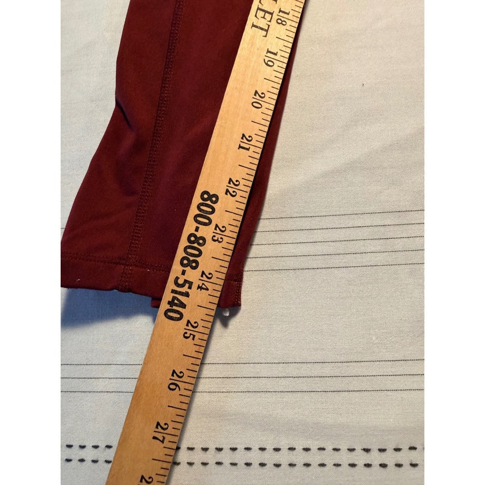 Fabletics Motion365 Leggings Burgundy Red Pink Ankle Zip Pockets Womens‎ Medium - Picture 7 of 7